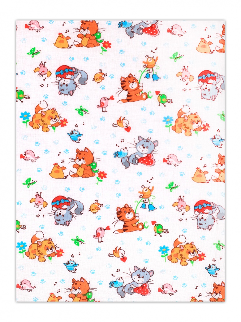 Пеленка Flyzay ситец Коты/белый С2 95х120 cм