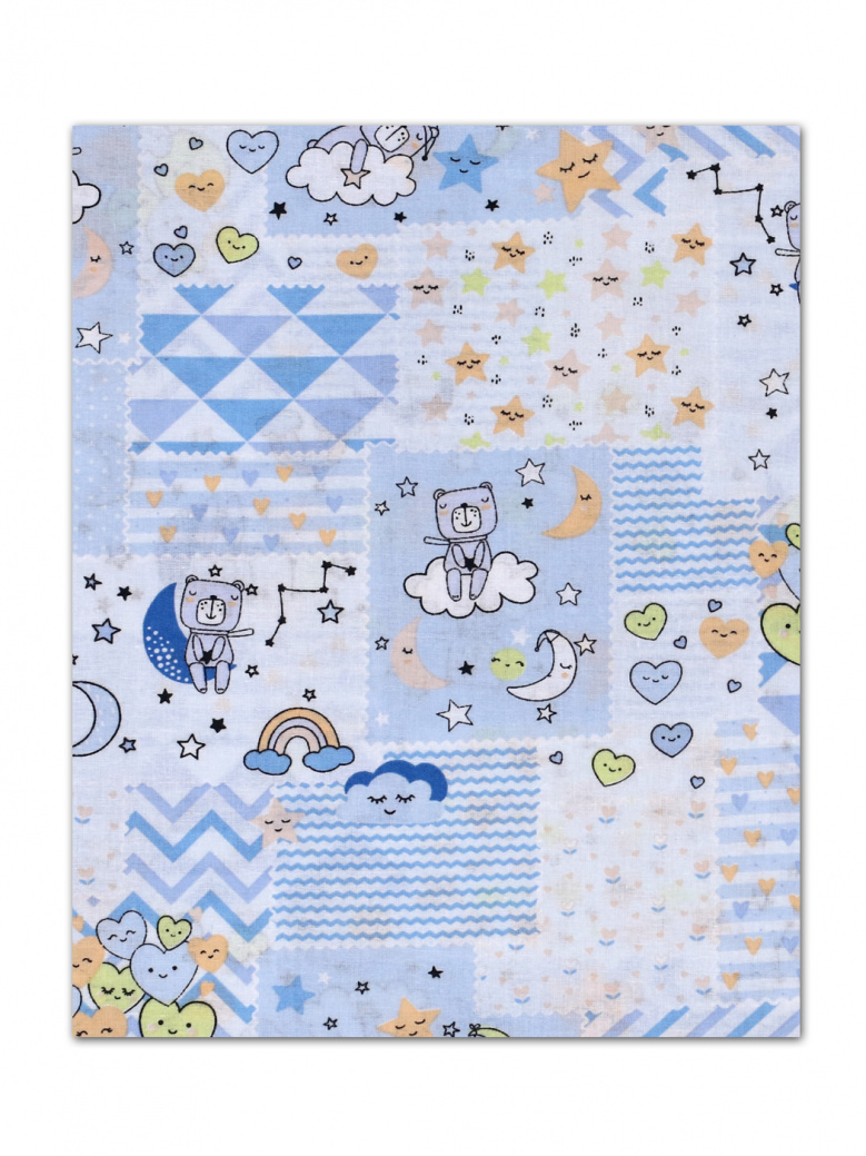 Пеленка Flyzay ситец синий/сон сердечки С2 95х120 cм